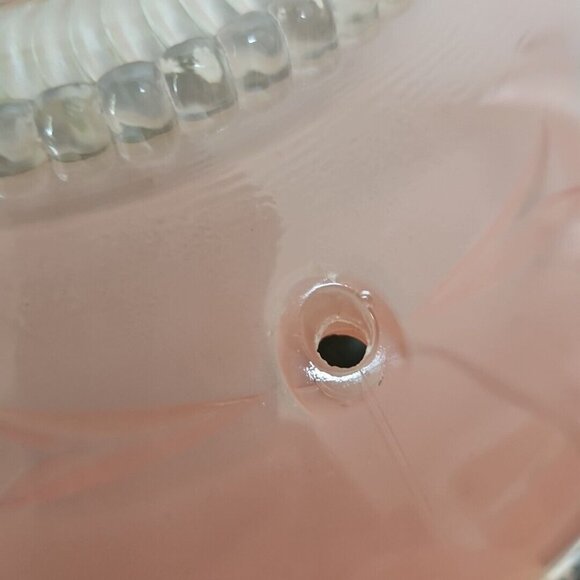 Vintage Pink Starburst Ceiling Shade Frosted Glass Light Fixture Cover 3 Hole - Picture 9 of 16